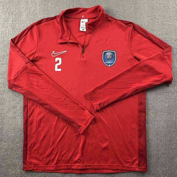 Nike Other - Nike Sweater Adult Large Red Long Sleeve Paris St. Germain Casual Sweatshirt Men